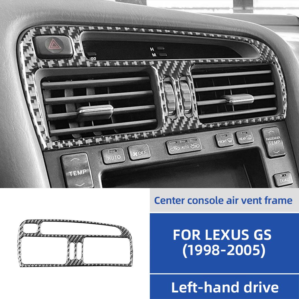 Carbon Fiber Style Interior Sticker for Lexus GS 1998-2005 Center Air Vent Frame One Size