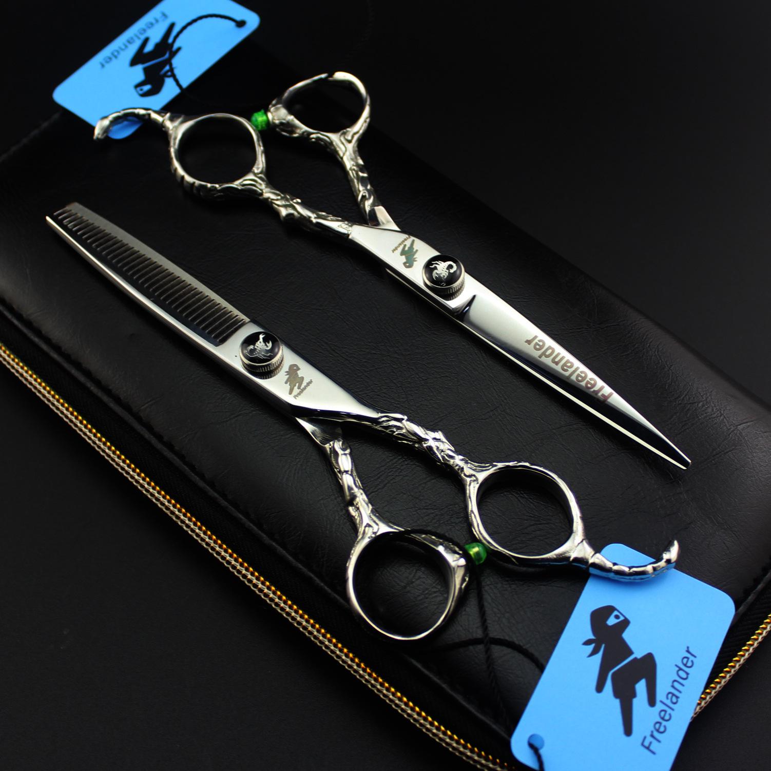 6  Scorpion Pattern Hairdressing & Barber Scissors Set 6.0 inch Thinning Shears