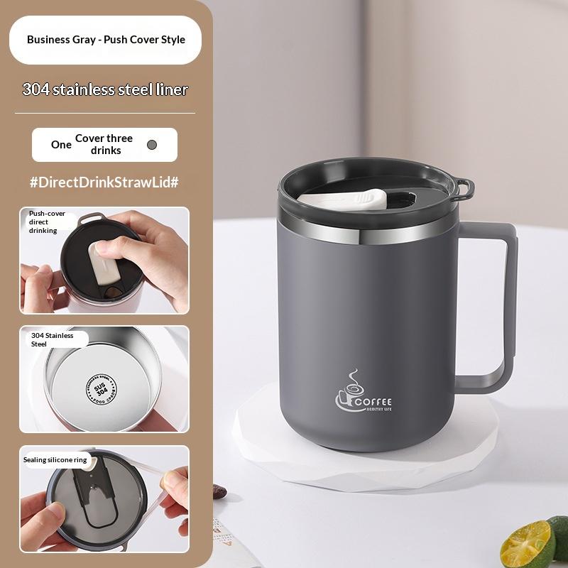 304 Stainless Steel Double Wall Insulated Coffee Mug with Handle 6 Hour Heat Retention for Commute Travel Use 1PC