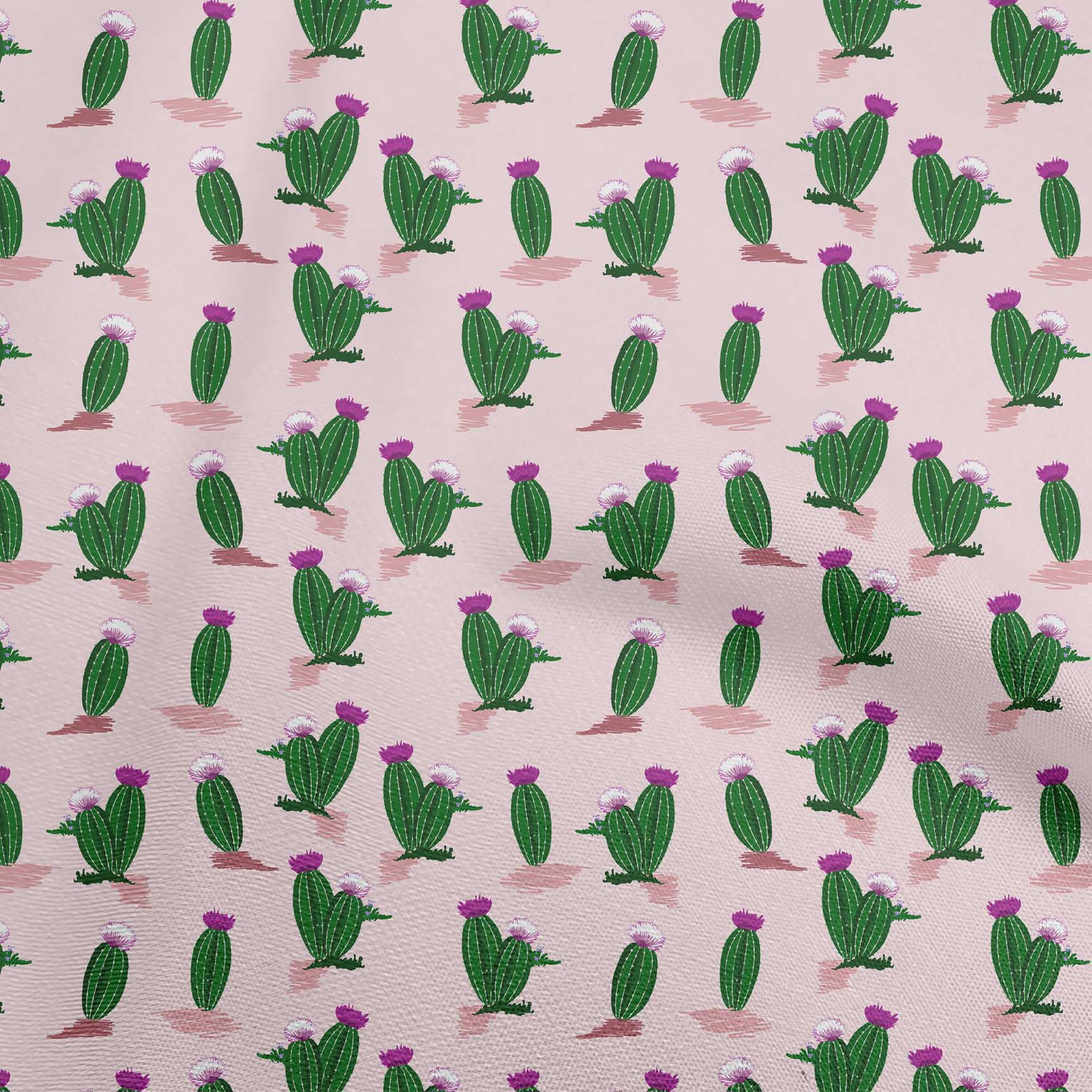 

oneOone Georgette Віскоза світло-бежева тканина Кактус для пошиття друкованої тканини для рукоділля у дворі 42 дюйма 42 Inch Wide - Viscose Chiffon рожевий