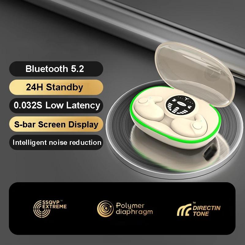 Sleep Invisible Earbuds Tiny Mini Headphones Hidden Noise Cancelling TWS Wireless Headsets Sports Stereo Bluetooth 5.3 Earphone