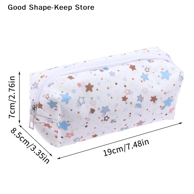 Multifunctional Stationery Bag Canvas Star Pen Bag Large Capacity Pencil Case Portable Cosmetic Bag Clutch Bag Gifts