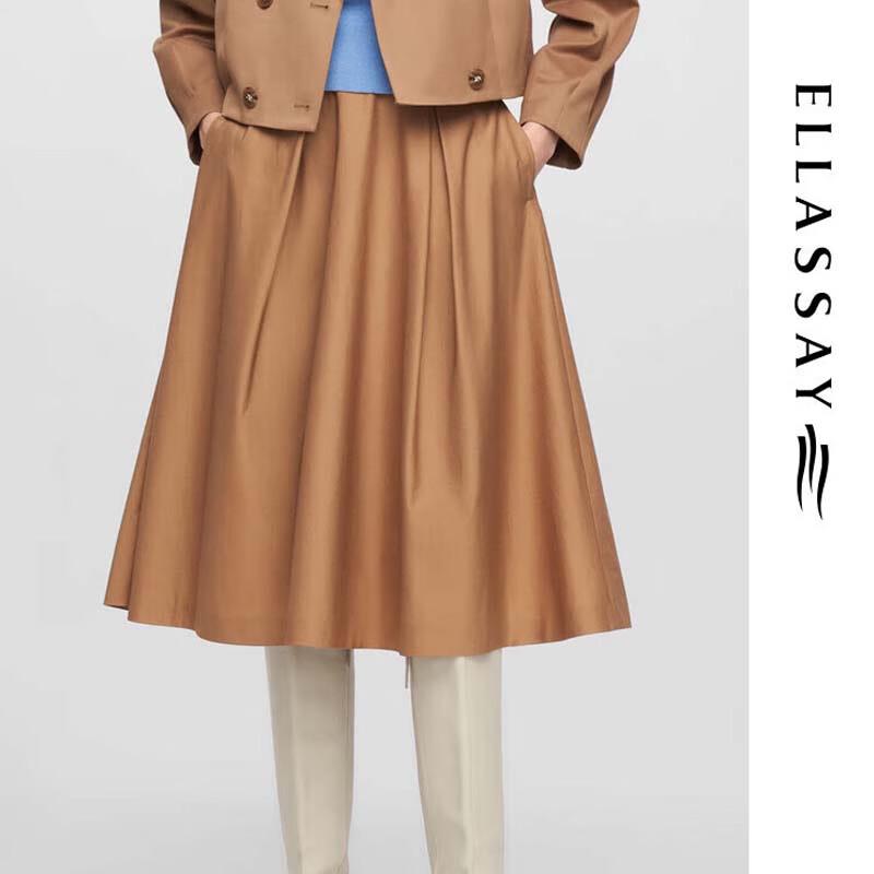 

ELLASSAY Pleated High-Waist Midi Skirt S