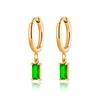 Lokaer Stainless Steel Geometric Square Hoop Earrings Sparkling Cubic Zirconia Crystal Earrings Jewelry For Women