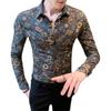 Men's Slim Floral Print Shirt - Ideal for Spring and Autumn Fashion
