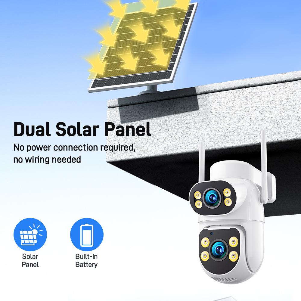 4G Solar Dual-Lens 360° Panoramic HD Night Vision Wireless WiFi Camera