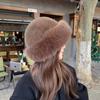 1Pc Winter Skiing Hat Women's Warm Hat with Thick Velvet Imitation Fur Fashion Fisherman's Hat Outdoor Windproof Ear Protection