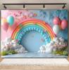 3D Balloons Rainbow Happy Birthday Photography Backdrop Colorful Girl Boy Birthday Party Baby Shower Decor Photozone Background