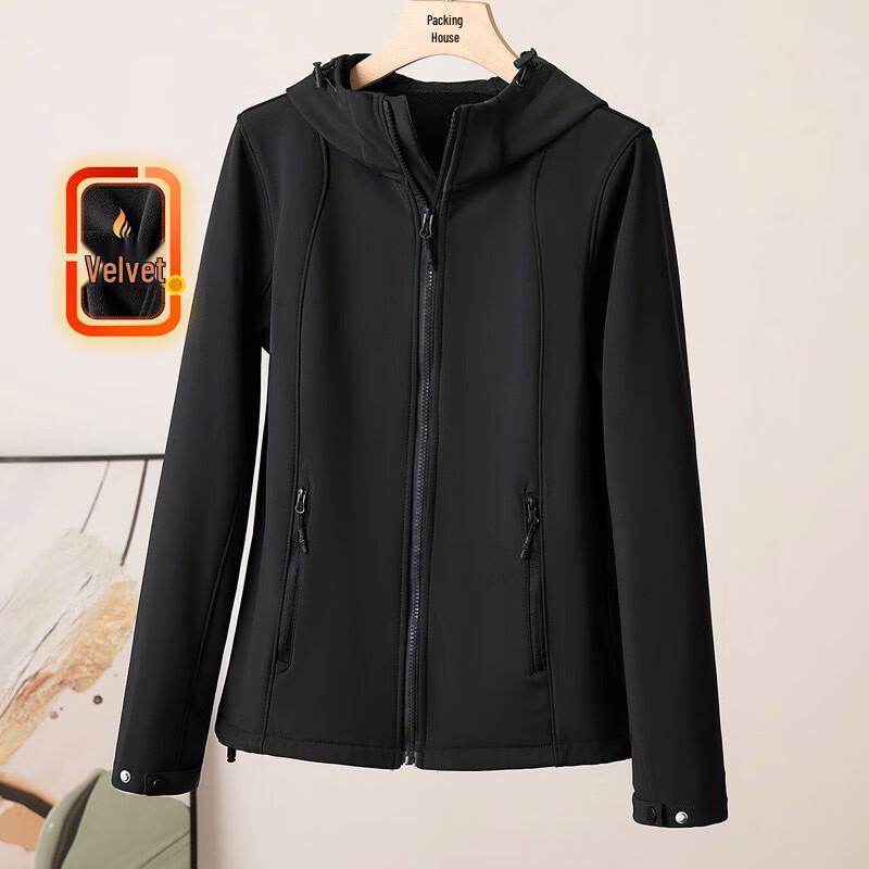 

Sibaishi Women s Hooded Fleece-Lined Casual Jacket L