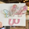 2PCS Lovely Cartoon Transparent Butterfly Girls Elastic Hair Bands Princess Hair Accessories Children Hair Ties Baby Headwear