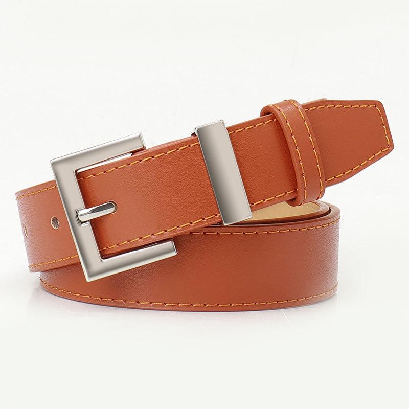 New Fashion Versatile Square Buckle Women's Belt, Elegant Commuting Simple Style, Paired with Jeans Suit Belt for Women