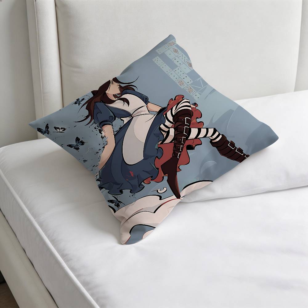 Cool Alice Madness RReturns Decorative Square Pillow Cover Soft Comfortable Pillow Case Sofa Bed Home Decoration