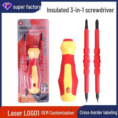 3-in-1 Isolierter Elektriker Schraubendrehersatz - Multi-Spec Magnetisches Doppelzweckwerkzeug