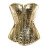 Silver Sequin Faux Leather Corset with Zipper - European & American Court Style Shapewear.