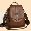 Retro soft leather backpack women's new large-capacity backpack trendy women's bag versatile student bag