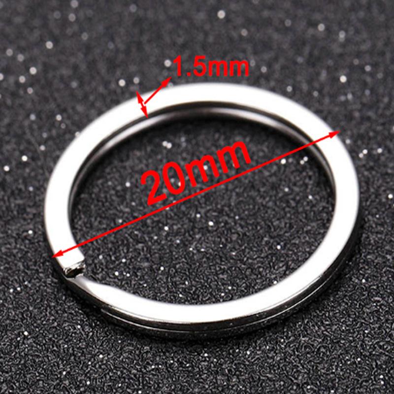 20PCs 1.5x20mm Metal Key Rings Round Flat Line Split Rings Alloy Keyrings For DIY Jewelry Making Keychain Accessories