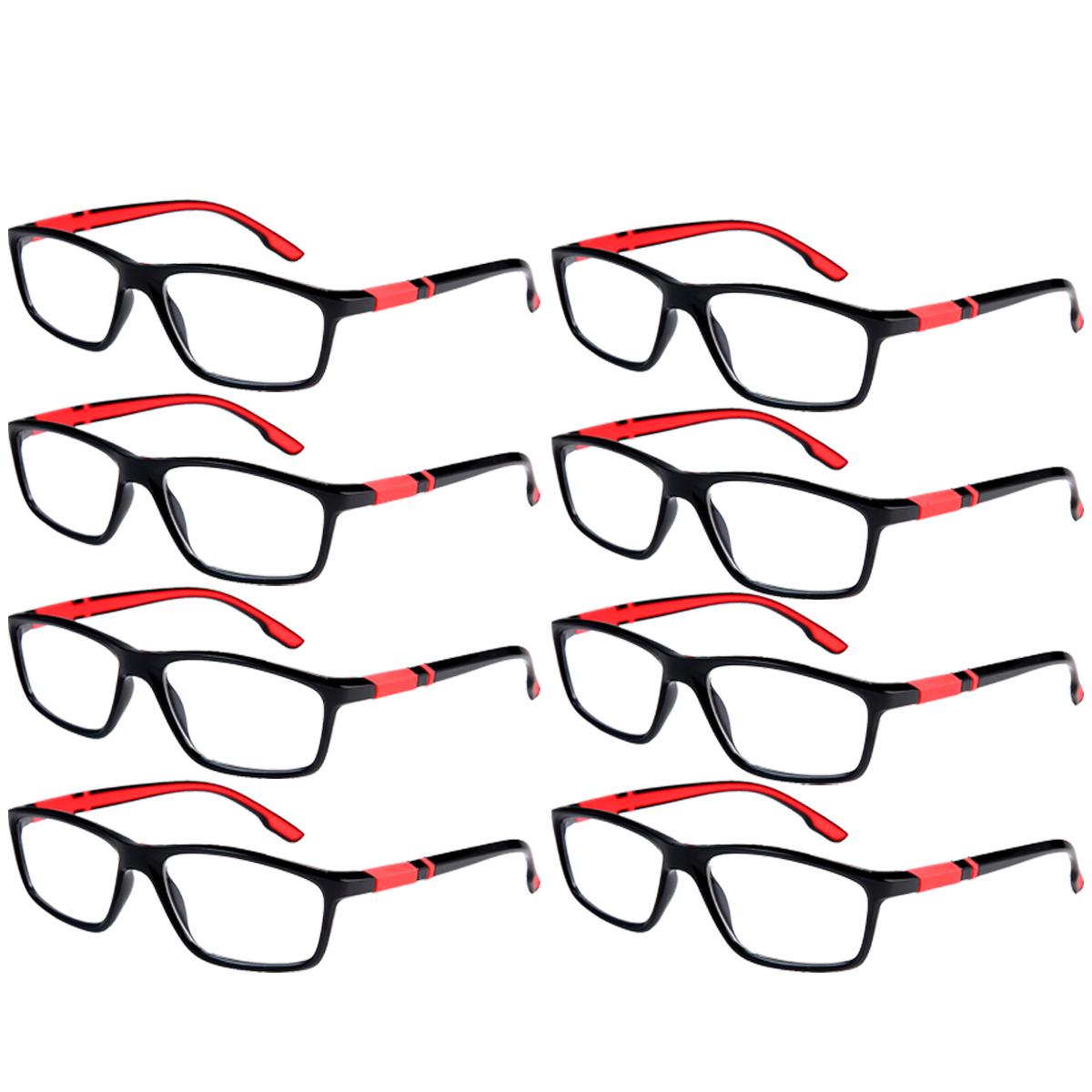 

8 шт. Модные очки для чтения с защитой от синего света, ультралегкие, для защиты глаз, квадратные, для пресбиопии, унисекс, для дальнозоркости 3.0