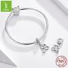 26 Letter Charm 925 Sterling Silver Pendant Korean Fashion Beaded Bracelet Silver Jewelry Accessories