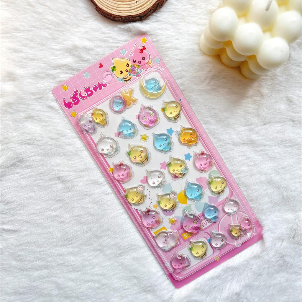 Little Water Drop Sauce Mini Three Dimensional Stickers Embossed 3D Cartoon Stickers Decorative Solid Waterproof Stickers