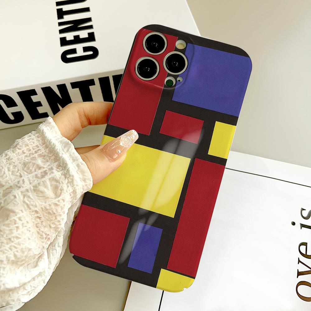 Piet Mondrian Phone Case FUNDA For IPhone 16 15 14 13 12 11 Plus Pro Max Mini Precise Hole Matching Film Covers