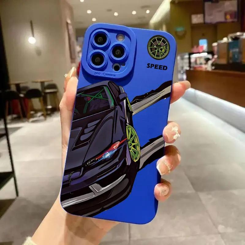 Personalized Fashion Car Pattern Phone Case For IPhone 11 12 13 14 15 16 Pro Max Mini X XS XR Max 7 8 Plus SE Soft SiliconeCover