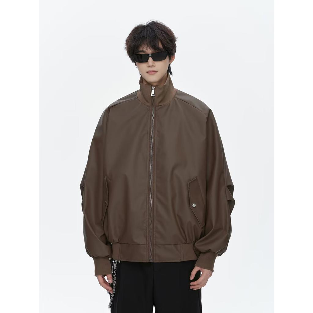 Jarní a podzimní PU Pánský elegantní kabát Ins Značka High Street Fashion Hong Kongský styl Japonský styl Harajuku Korejský styl Trendy Volná bunda