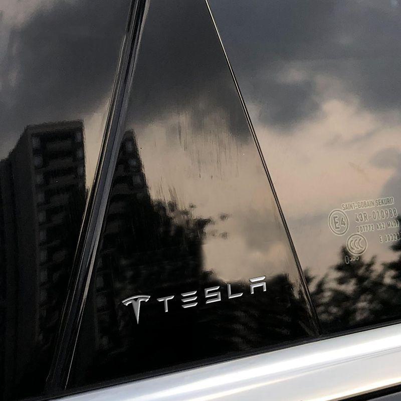 8/16 Stück Auto Metall Kreativ Wasserdicht Schmutzabweisend Aufkleber Zubehör Für Tesla Model 3 Model S Model X Model Y Roadster SpaceX