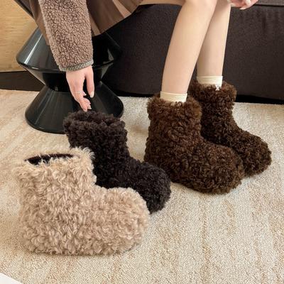 Women's Lightweight Comfortable Cold Warm Padded Snow Boots Non-slip Wear Outdoor Leisure Sports Plush Cotton Boots