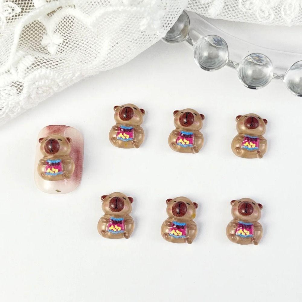 20pcs Mini Pufferfish Nail Art Decoration Cute Cartoon Manicure Resin Charms Jewelry Gifts