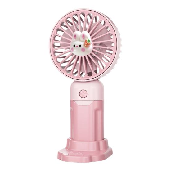 Cartoon Animal Handheld Fan 3 Speed Adjustable USB Rechargeable Summer Cooling Fan with Phone Holder Portable Travel Mini Personal Desk Fan