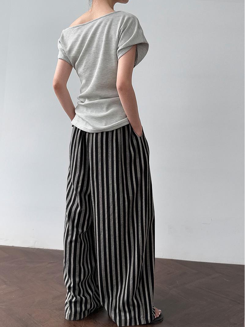 Асимметричный топ на одно плечо с вафельной вязкой LUXI - Летний облегающий для женщин Medium