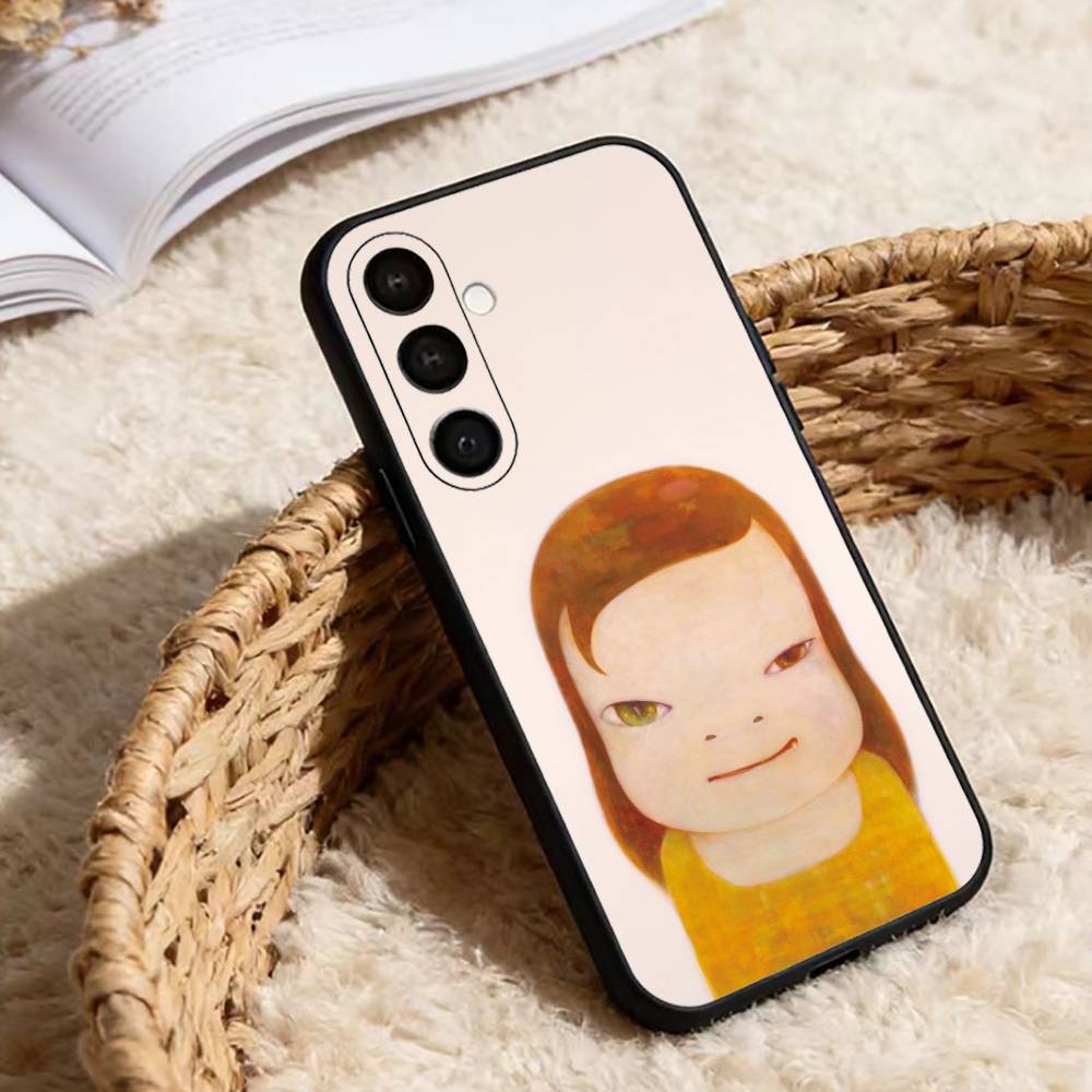 Y-Yoshitomos Art N-Nara Phone Case For Samsung Galaxy A20,21s,22,31,32,52,53,72,73,80,91 Soft Black Shell