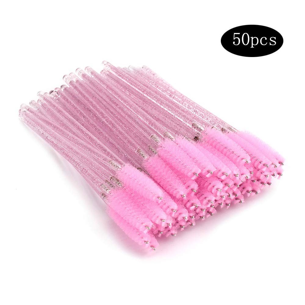 ATOMUS 300pcs Mascara Disposable Eyelash Applicators with Crystal Handles for Eyelash Extensions Wands, (6 Colors)