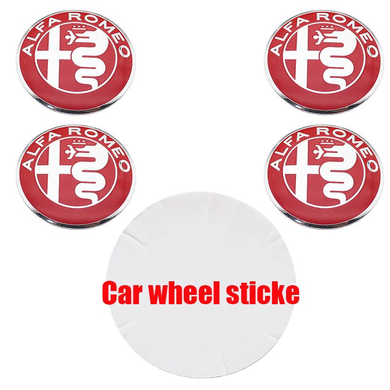 EHJPY1 4pcs 56mm 60mm 65mm alfa romeo 3D Car emblem Wheel Center Hub auto Rim refit dust-proof badge covers sticker styling accessories