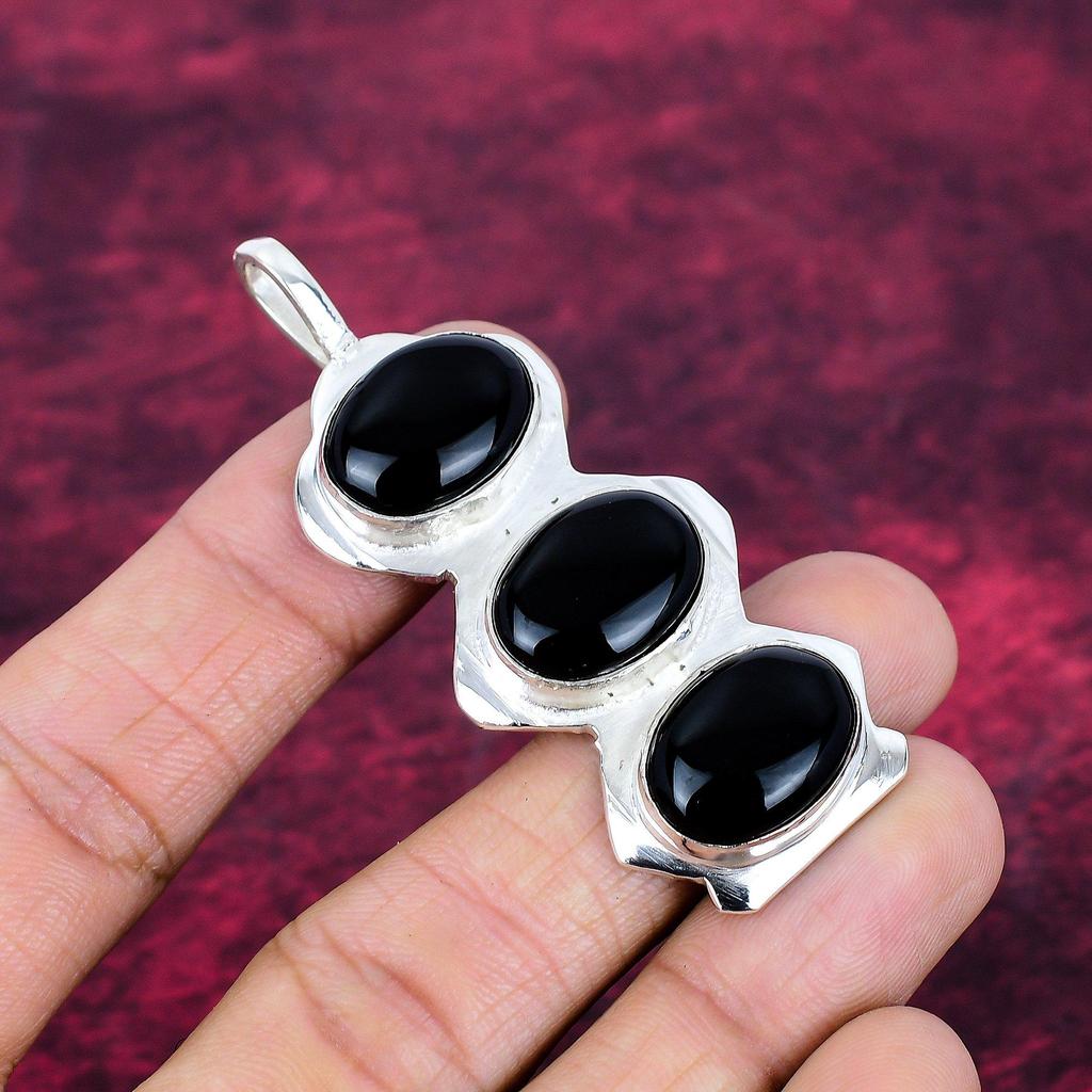 Black Onyx Jewelry, 925 Solid Sterling Silver Pendant Handmade Gemstone Jewelry, Gifts For Wife Brand New Pendant
