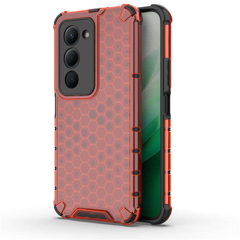 

Transparent Phone Case For Xiaomi Redmi 15 Anti-knock Honeycomb Armor Back Case For Redmi 15 15C Cover For Redmi 15 Case 6.9inch Redmi 15C 173.16mm червоний