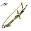 Nature Inspired Jewelry Vintage Bronze Safety Pin, Large Feather Bird Leaf Flower Lapel Accessories Men Women Brooch Pin for Coats, Jackets,