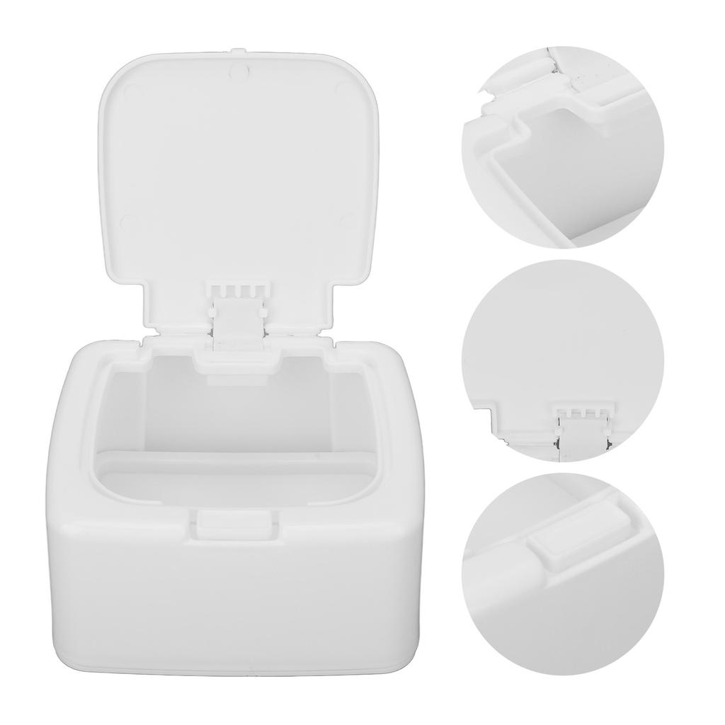 Cotton Pad Container Dustproof Press Design Rhombus Shape Small Cotton Pad Dispenser Cotton Pad Storage Box with Cover