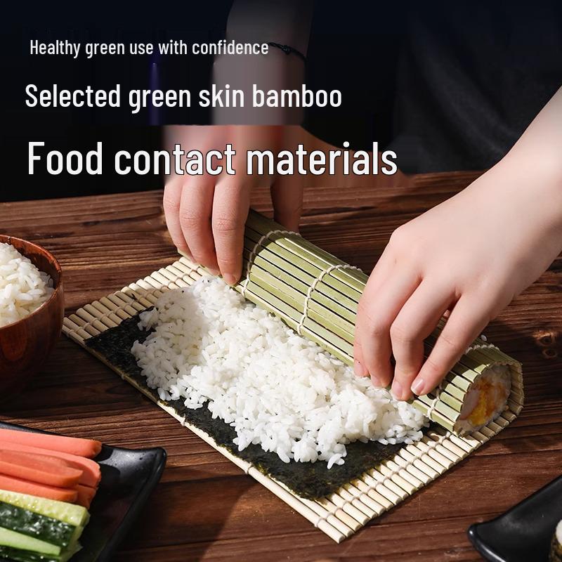 Podložka na rolování sushi - Zelená loupaná bambusová podložka pro domácí a komerční použití