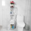 2X White Wooden Bathroom Cabinet Shelf Cupboard Bathroom Storage Rack