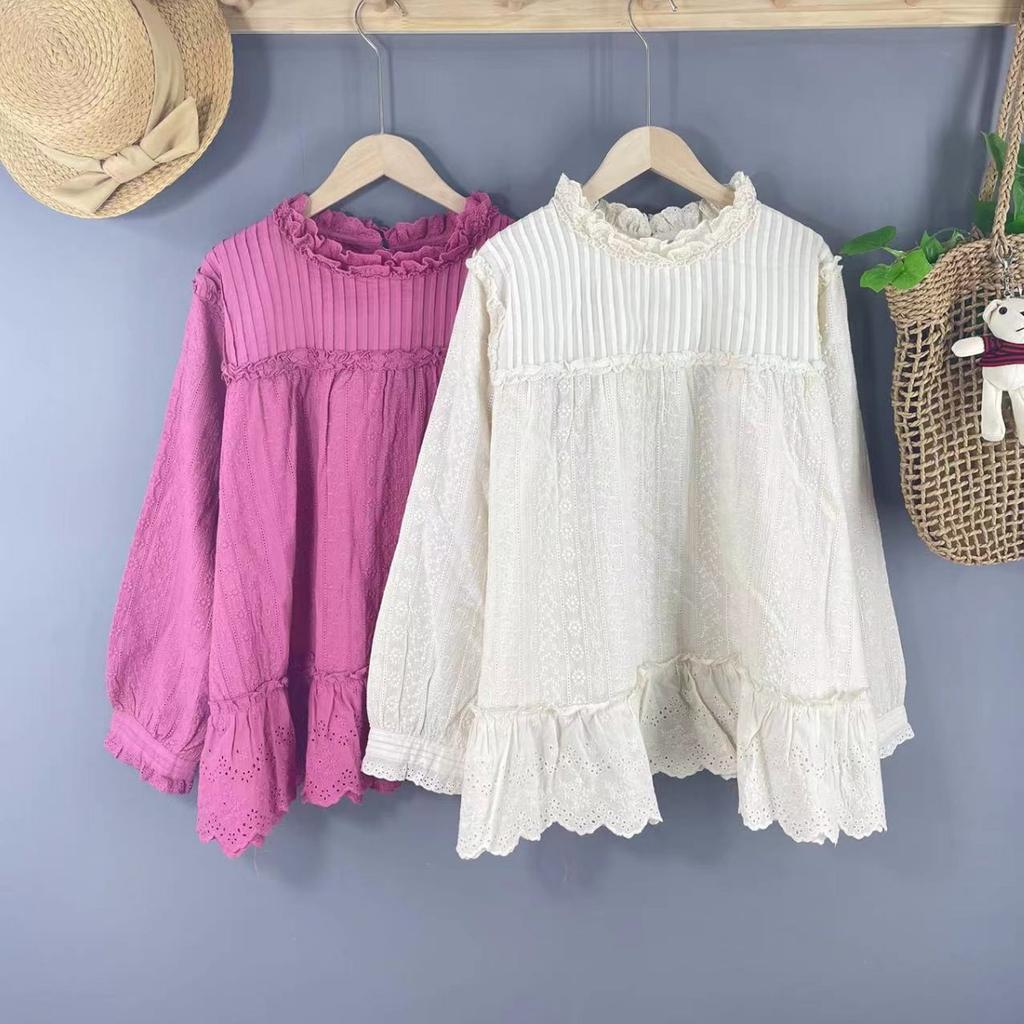 Lace Mori Women's Japanese Loose Fungus Collar Pullover Shirt Maillard Wears Versatile Re Selling Live Broadcast Explosion