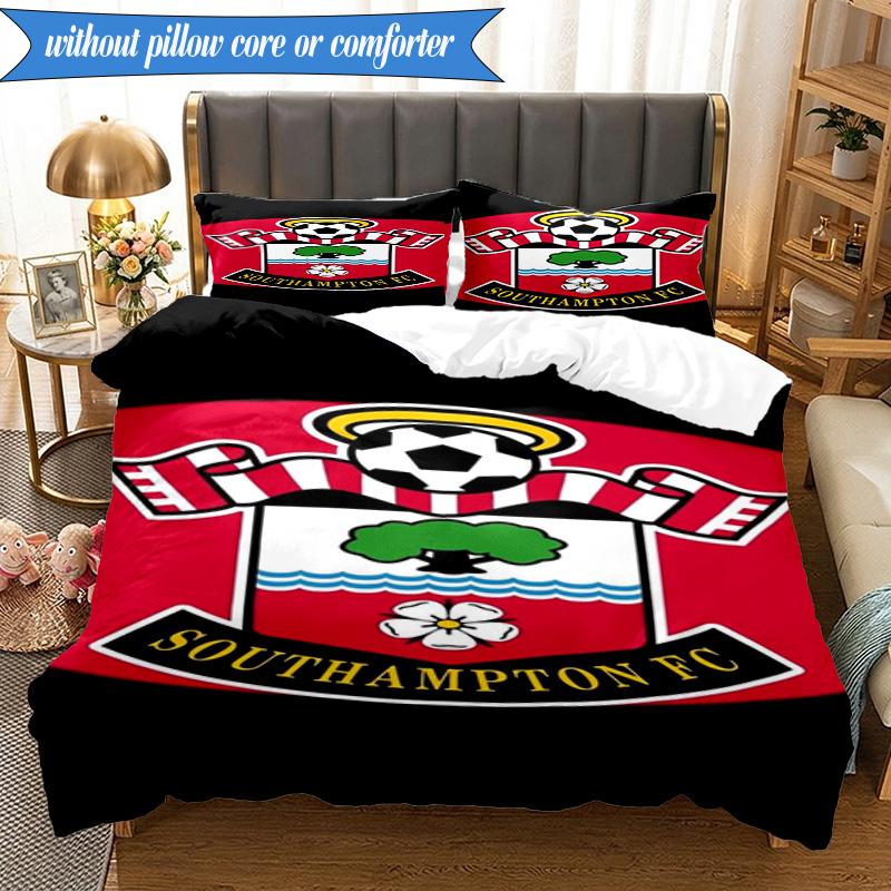 3-teiliges weiches Bettwäscheset mit FC-Wappen-Design, inklusive 1 Bettbezug und 2 Kissenbezügen. Perfekt für Schlafzimmer, Wohnheim, Fan-Geschenk