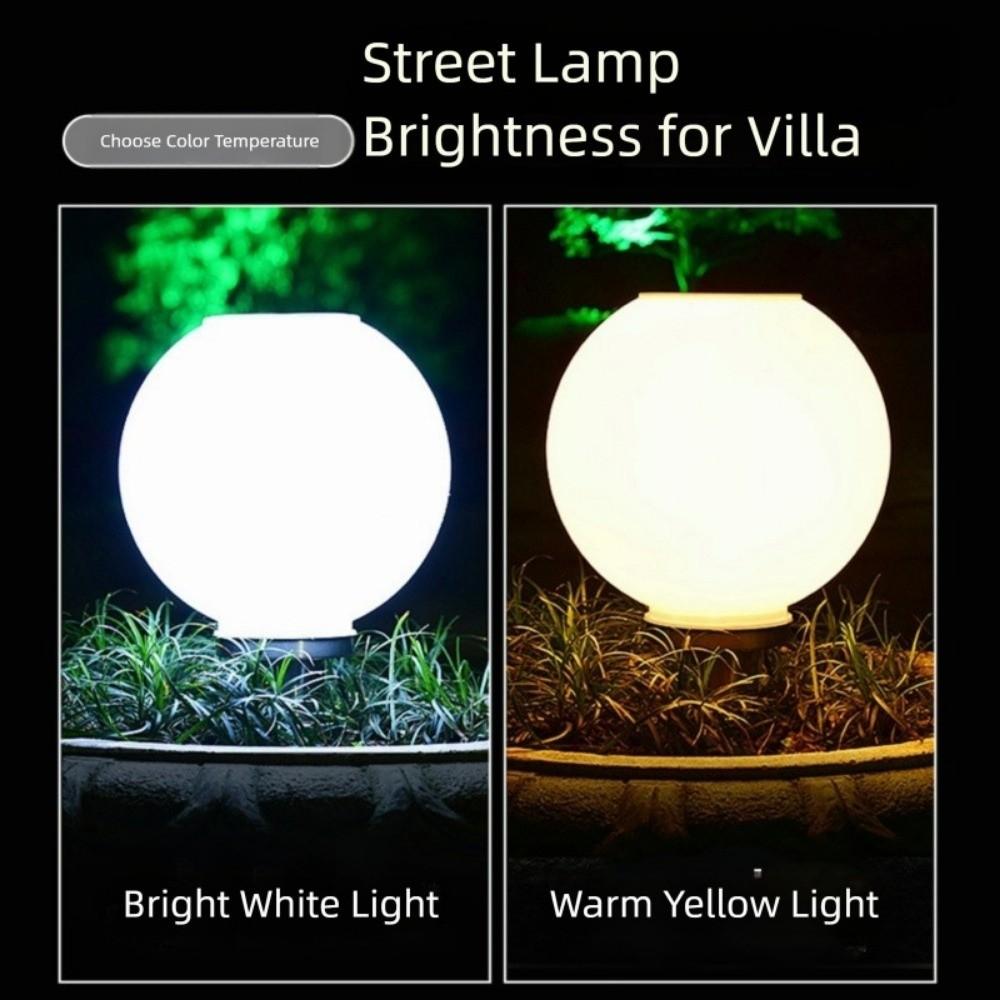 Stainless Steel Pillar Lamp Waterproof Solar Post Lamp LED Round Ball  For Garden Villa Pillar