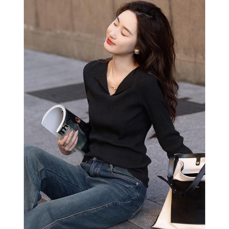 Haut en maille léger à manches longues style français Demana