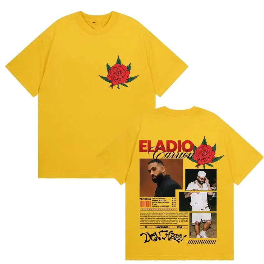 Rapper Eladio Carrión Sauce Boyz Tour 2025 Album T-shirt Mens Clothing Retro Oversized T-shirts Plus Size Streetwear Cotton Top