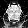 OLEVS Black Waterproof Analog Quartz Watch with Leather Stylish Silver Simple Luminous Date and Day Black Leather Men's Strap, Dial, Design, Display,