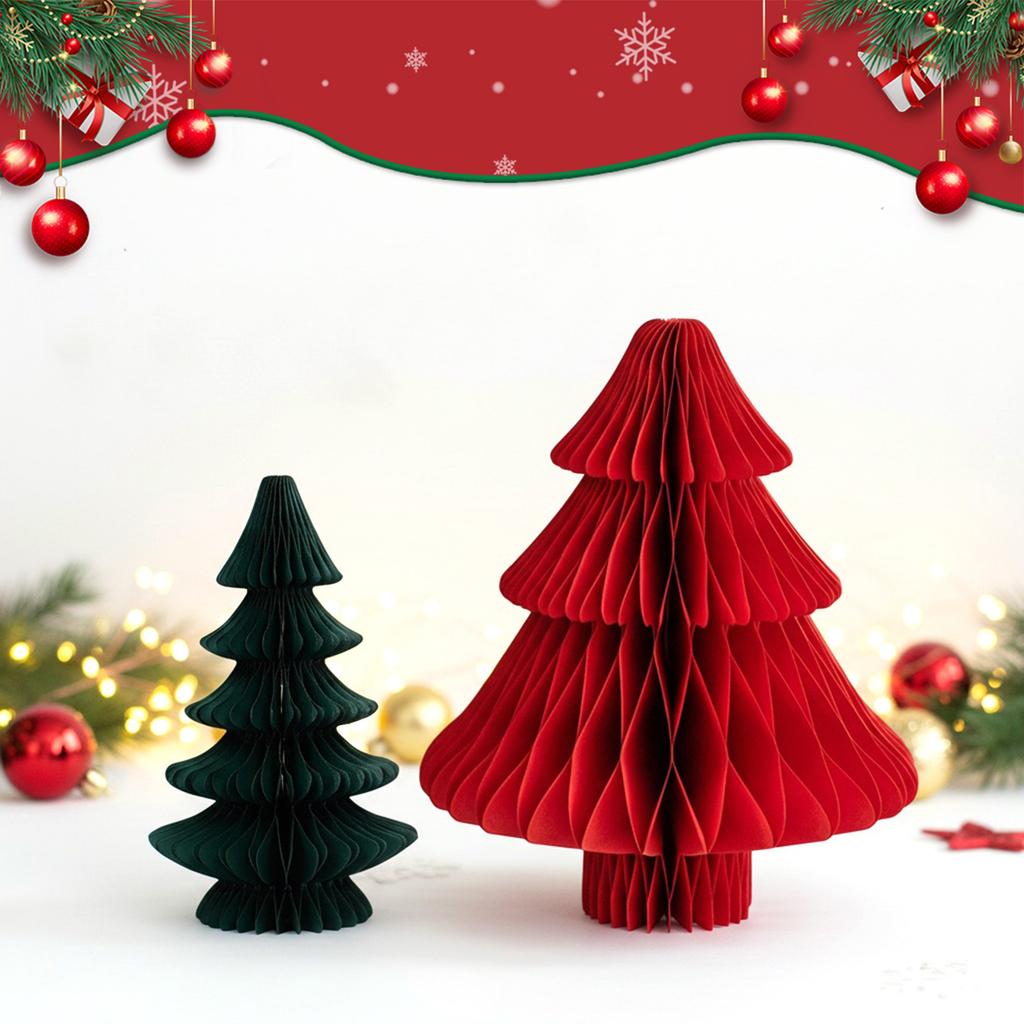 Honingraat Kerstboom Decoratie Rustiek 3D Kunstboom Tafelstuk Herbruikbaar voor Schouw Kerstmis Nieuwjaar Tafelstuk