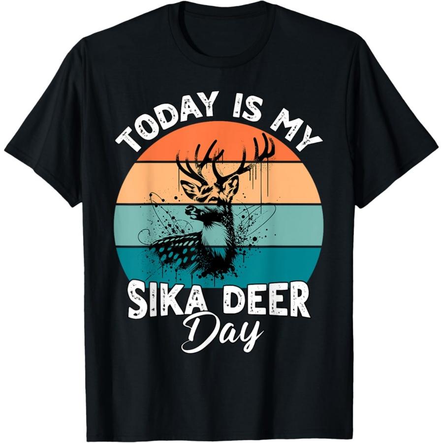 Funny Sika Deer T-Shirt XXXXXL чёрный