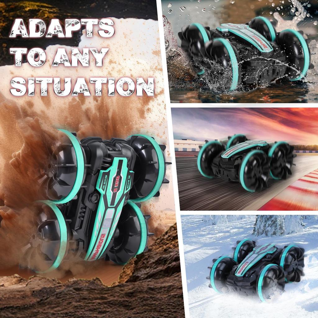RC Car for Amphibious 4WD Stunt Popular Remote Control Car for RC Perfect Christmas Gift for Elementary and Middle School Birthday Gift Kids, Off-Road