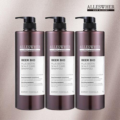 

[ALLESWHER][Practical Package] Beer Bio Scalp Shampoo 1kg x 3 Bottles_672171
